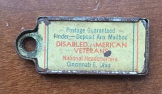 1950 Mississippi Disabled American Veteran Id Tag Collectable Id Tag