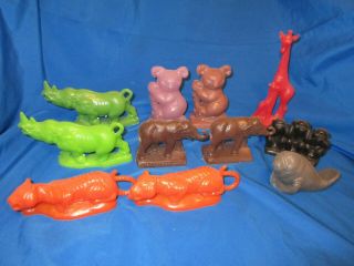 11 Animal Mold - O - Rama Wax Plastic Figures Tampabay Lowry Park Zoo