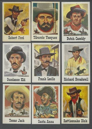 1966 Leaf Good Guys And Bad Guys Trading Cards Complete Set Of 72