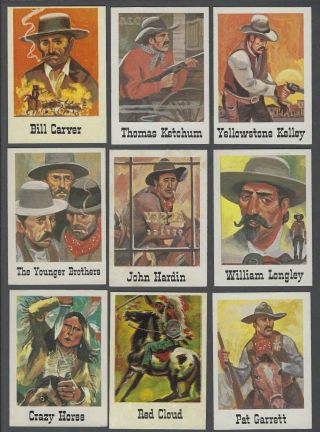 1966 Leaf Good Guys And Bad Guys Trading Cards Complete Set of 72 3