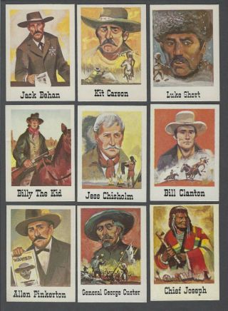 1966 Leaf Good Guys And Bad Guys Trading Cards Complete Set of 72 5