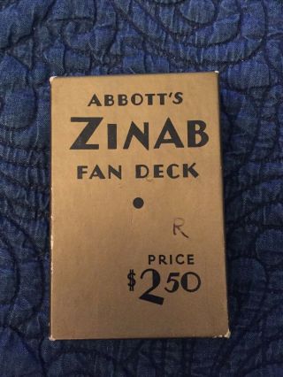 Vintage Abbott ' s Zinab Fan deck. 5