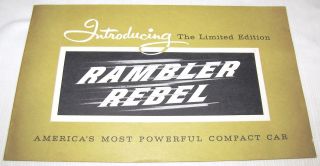 1957 - - Rambler Rebel - - Sales Booklet
