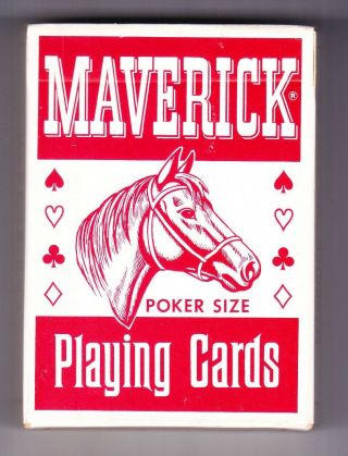 Maverick Poker Size Playing Cards Red Vintage 1970 