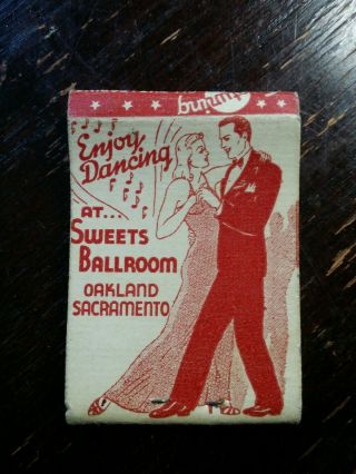 Matchbook Sweets Ballroom Oakland Calif.  Sweets Ballroom 1947 Or 1952 Gene Krupa