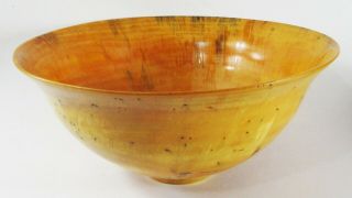 Turned Carved Wood Bowl Hawaii Spalted Norfolk Island Pine Artist Signed 12 "