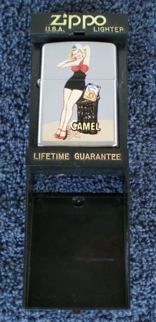 1997 Camel Cigarette Silver Zippo Pin Up Lady Lighter