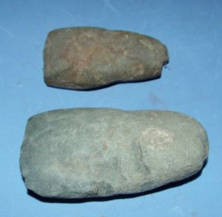 2 Native American Indian Celt / Ax Hard Stone Granite Tool Artifact