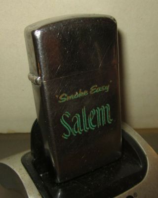 Vintage very rare 1974 SALEM CIGARETTES slim ZIPPO LIGHTER RARE 6