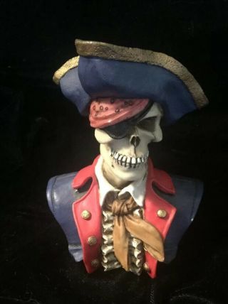 1996 W.  U.  Summit Collectible Pirate Skeleton Bust 4”