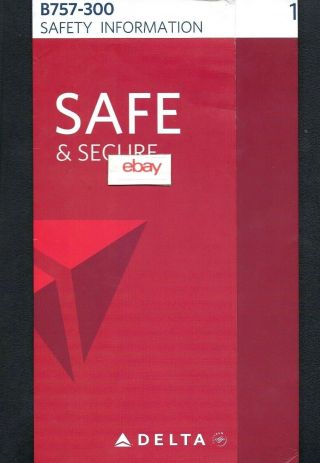 Delta Air Lines Boeing 757 - 300 Safety Card 2015 Safe & Secure