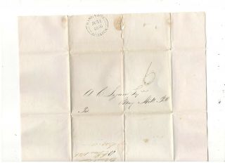 1846 Stampless Folded Letter,  Kingston Jamaica,  From Colonial Bank