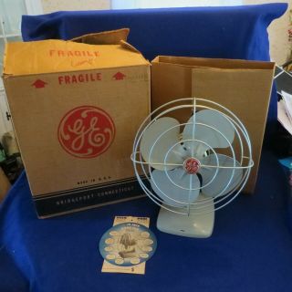 Vintage Ge General Electric Oscillating Fan F11s106 Orig Box/insert Exc Cond