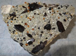 Rare Black Smoky Quartz Crystals & Spessartine Garnet & Pyrite,  1,  Pounds