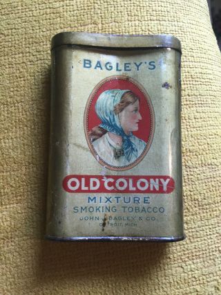 Vintage Tobacco Tin Bagley 