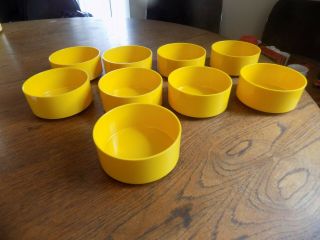 Heller Melamine Plastic Massimo Vignelli Yellow 5 " Stacking Bowls Set Of 9