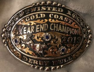 Trophy Rodeo Champion Belt Buckle Bull Rider Riding Stock Contractor
