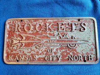 Vintage Aluminum Car Club Plaque Plate Rockets Kcta Kansas City North