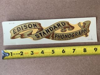 Vintage Nos Edison Standard Phonograph Banner Water Slide Decal Edison Cylinder