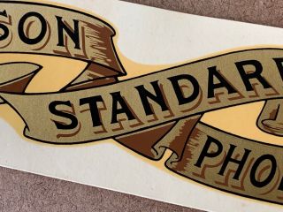 Vintage NOS Edison Standard Phonograph Banner Water Slide Decal Edison Cylinder 7