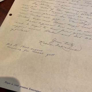 Vintage Magician Handwritten Letter Signed ROBERT NAKANISHI Hawaii Ephemera 1966 2