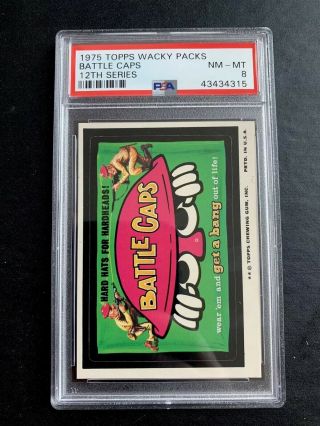 1975 Topps Wacky Packages 12th Series Battlecaps Psa 8 Nm