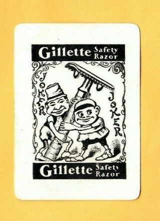 1 Wide Playing Swap Card Very Rare Gillette Safety Razor Joker Funny Little Men