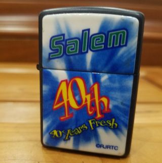 Vintage Black Matte 95 Salem Cigarettes 40th Anniversary Advertising Zippo,  Work