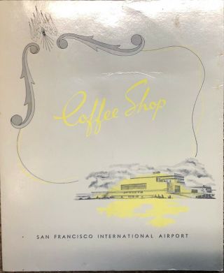 Vintage 1960s Coffee Shop,  Restaurant San Francisco International Airport,  Menu