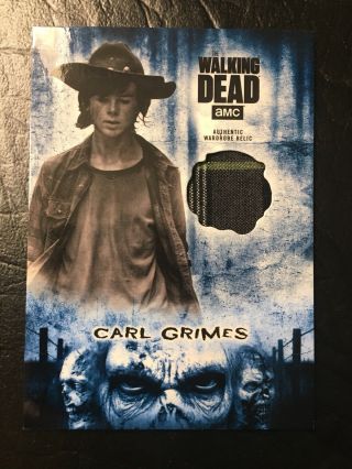 2018 Topps Walking Dead Hunters And Hunted Carl Grimes Wardrobe Relic 10/50