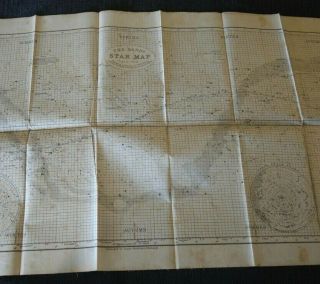 1880 THE HANDY STAR MAP – SIR WILLIAM PECK (ASTRONOMY) RARE 5