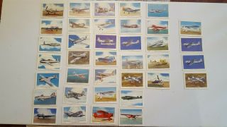 37 Vintage Wings Cigarettes 1940s American Airplane Unlettered Series Cards Ww2