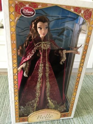 Disney Store Limited Edition Winter Belle 17” Doll Beauty And The Beast