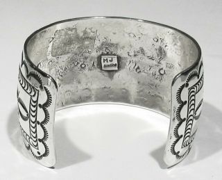 LARGE Vintage 70s Signed Navajo 76g Hand Tooled 925 Silver Mans Cuff Bracelet 7 