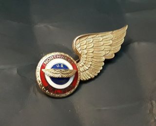 Rare Northwest Pilot Wings Airlines Vintage Aviation Logo Hat Pin