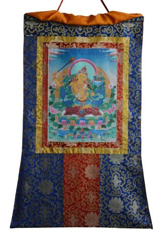 Hand Painted Manjushree Thangka Tibetan Buddhist Manjushree God Of Wisdom