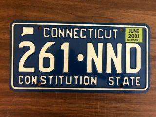 Connecticut License Plate Expired - 261 Nnd - Single Plate