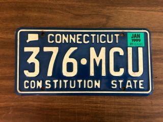 Connecticut License Plate Expired - 376 Mcu - Single Plate