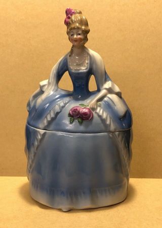 Antique Vintage Madame Pompadour Dresser Figural Doll Jar E & R Germany 1930 