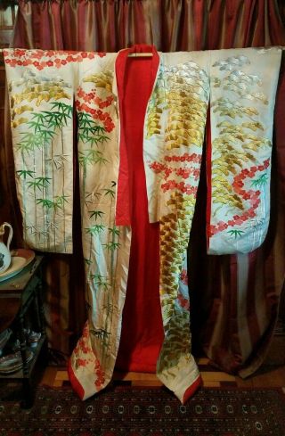 Stunning Vintage Japanese Uchikake Silk Wedding Kimono