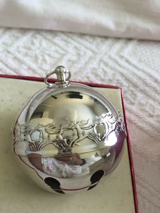 1972 Wallace Ltd Edition Silver Plated Sleigh Bell Christmas Ornament Euc