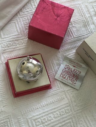 1972 Wallace Ltd Edition Silver Plated Sleigh Bell Christmas Ornament EUC 5