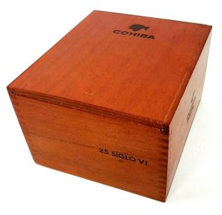 Cohiba Habana Cuba 25 Siglo Vi Empty Wood Cigar Box Sliding Top