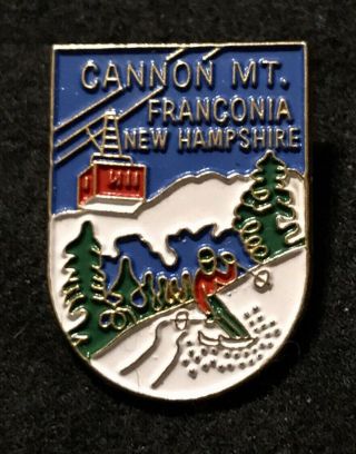 Cannon Mountain Vintage Skiing Pin Franconia Notch Hampshire Travel Souvenir
