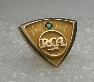 Vtg.  Rca Radio,  Tv,  Electronics Co.  Logo 10k Emblem Employee Service Award Tie Pin