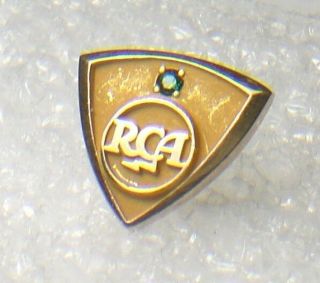 Vtg.  RCA Radio,  TV,  Electronics Co.  logo 10K emblem employee service award tie pin 4