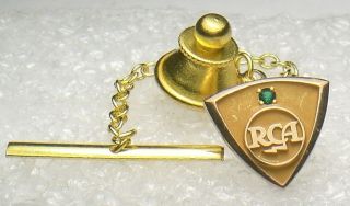 Vtg.  RCA Radio,  TV,  Electronics Co.  logo 10K emblem employee service award tie pin 6