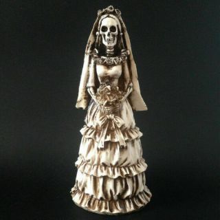 Catrina Figurine Bride Mexican Day Of The Dead Folk Art