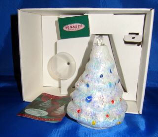 The Glass Eye Studio Christmas Motif Holiday Tree Oil Lamp Mib