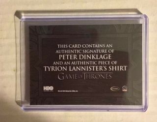2019 Rittenhouse GAME OF THRONES InfleXions PETER DINKLAGE/TYRION Cut AUTO Relic 2